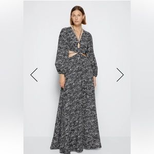 Jonathan Simkhai Adelaide Dress in Black Abstract Fern